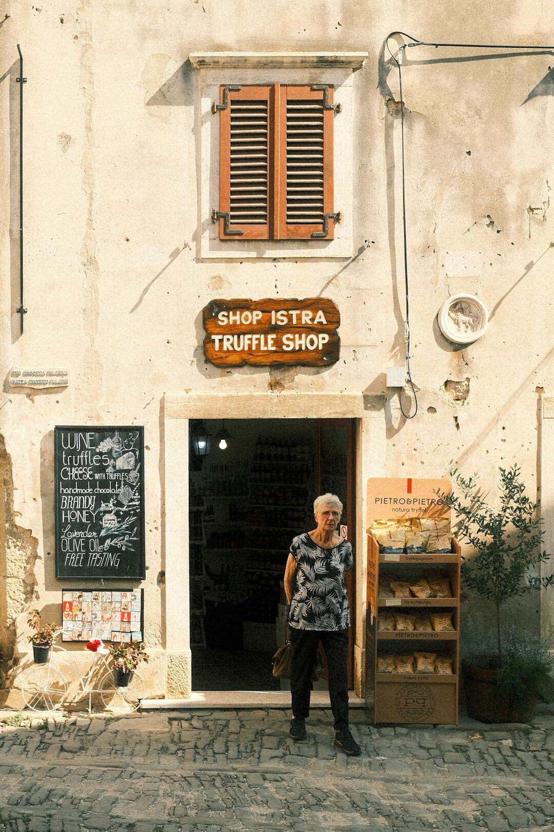 Studio portrait of a Croatian woman in her fifties, a literary translator, elegant and composed
