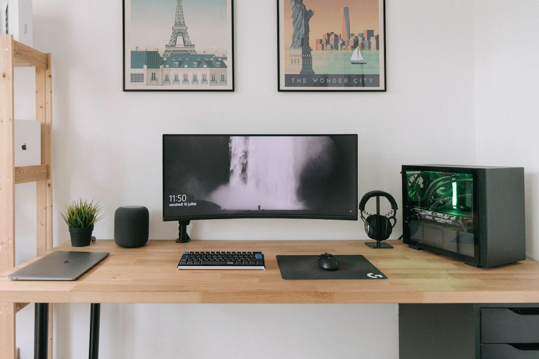 mystery writer desk setup
