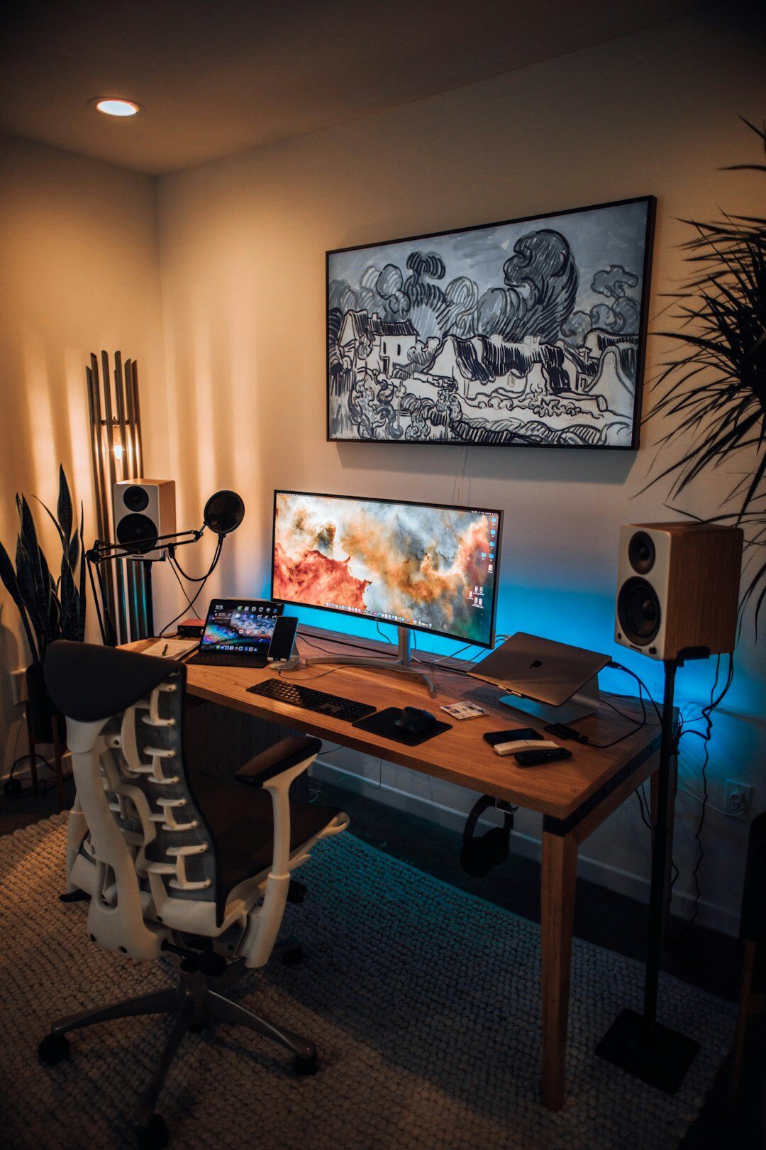 mystery writer desk setup